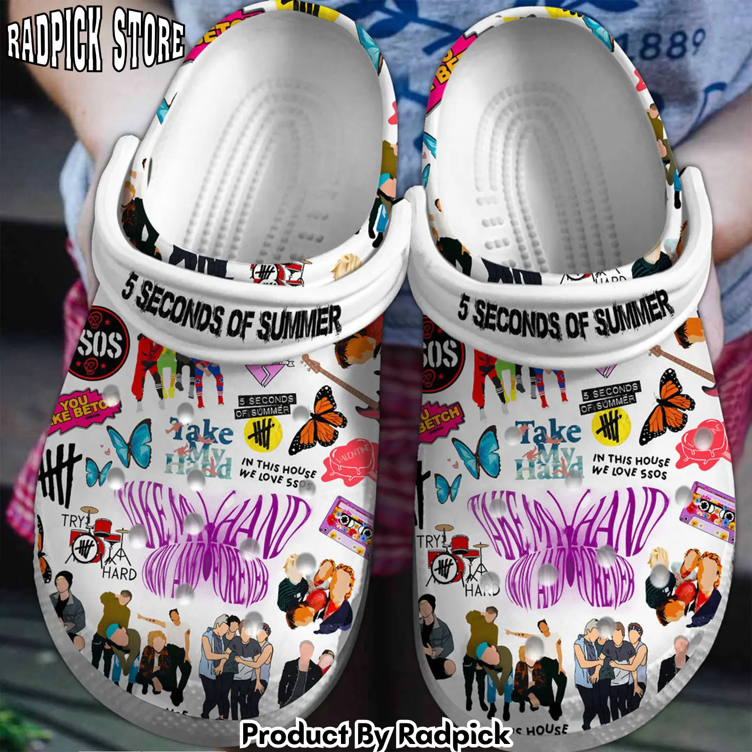 Radpick 5 seconds of summer band music premium clogs shoes comfortable for men women rp6528365